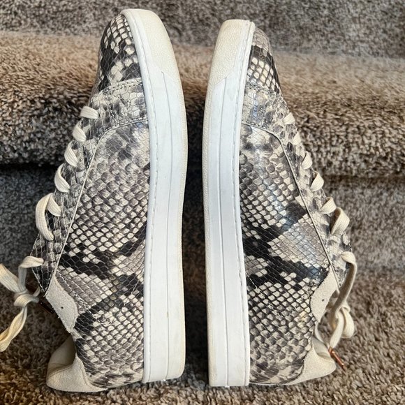 Michael Kors Women's Embellished Snake Embossed Leather Sneaker Shoes - Picture 9 of 15